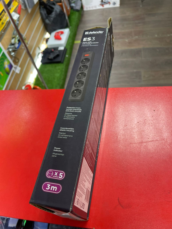 Сетевой фильтр Defender ES, 3м, 5 розеток